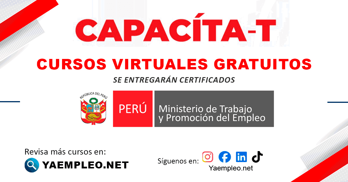Cursos gratuitos del Ministerio de trabajo (MTPE) - CAPACÍTA-T