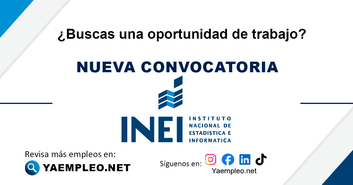 INEI Instituto Nacional de Estadística e Informática Convocatorias laborales
