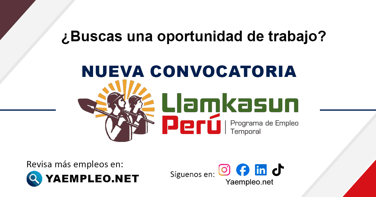 Programa de Empleo Temporal - Llamkasun Perú